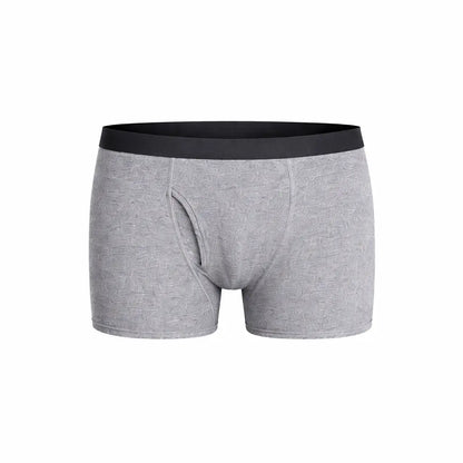 Breathable Men's Cotton Boxer Briefs Flexible Fit for Daily Wear Grey