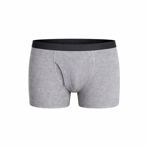 Breathable Men's Cotton Boxer Briefs Flexible Fit for Daily Wear Grey