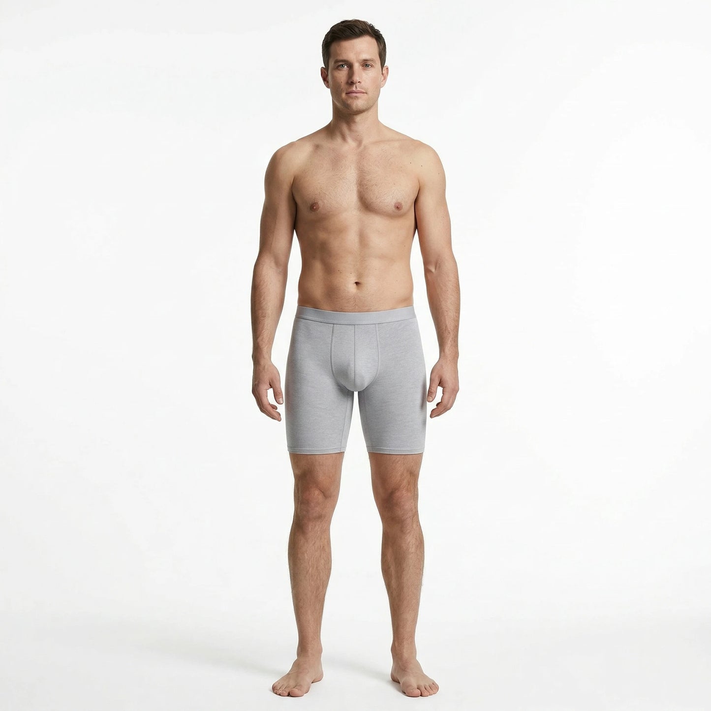 Men's Bamboo Fiber Boxer Briefs Soft  5 Pack Light Gray