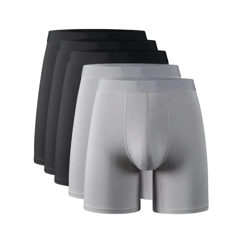 Men's Bamboo Fiber Boxer Briefs Soft  5 Pack